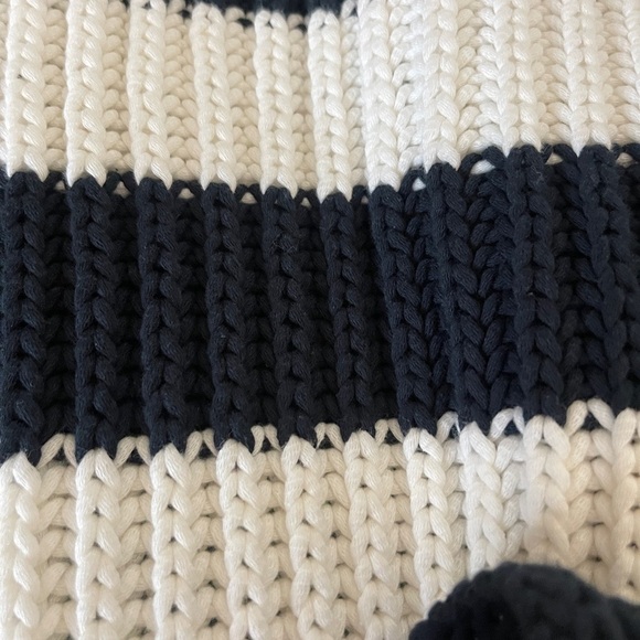 Anthropologie Maeve Striped Sleeveless Sweater Duster XS/S | Chunky Navy Knit - Picture 7 of 9